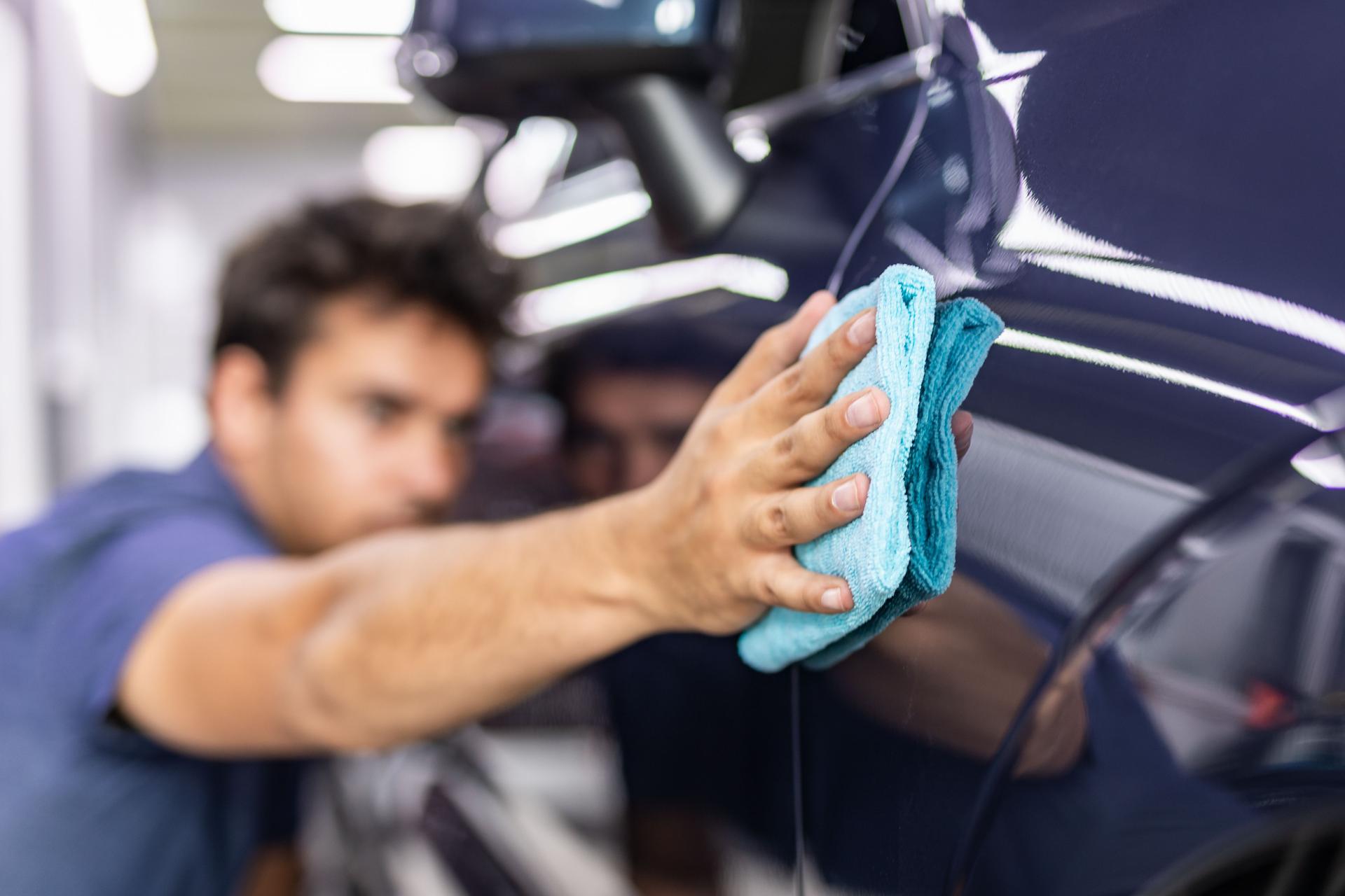 Car detailing concept. Auto cleaning and polish.